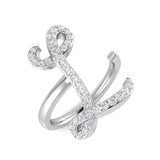 0.40 Carat Round Diamond Micro Pavé Letter L Initial Ring