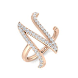 0.45 Carat Round Diamond Micro Pavé Letter N Initial Ring