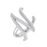0.45 Carat Round Diamond Micro Pavé Letter N Initial Ring