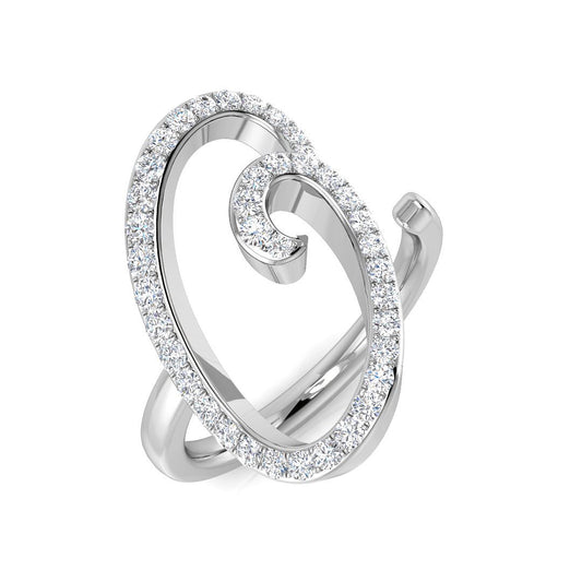 Stylish Diamond O Initial Ring 0.50ct | UK Hallmarked Gold & Platinum