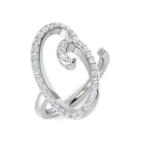 0.45 Carat Round Diamond Micro Pavé Letter O Initial Ring