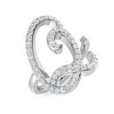 0.60 Carat Round Diamond Micro Pavé Letter Q Initial Ring