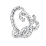 0.60 Carat Round Diamond Micro Pavé Letter Q Initial Ring