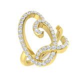 0.60 Carat Round Diamond Micro Pavé Letter Q Initial Ring