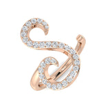 0.40 Carat Round Diamond Micro Pavé Letter S Initial Ring