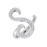 0.40 Carat Round Diamond Micro Pavé Letter S Initial Ring