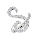 0.40 Carat Round Diamond Micro Pavé Letter S Initial Ring