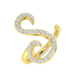 0.40 Carat Round Diamond Micro Pavé Letter S Initial Ring