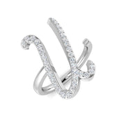 Pavé Diamond U Initial Ring 0.33ct | Hallmarked Gold & Platinum