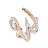 0.55 Carat Round Diamond Micro Pavé Letter W Initial Ring