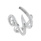 0.55 Carat Round Diamond Micro Pavé Letter W Initial Ring