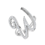 0.55 Carat Round Diamond Micro Pavé Letter W Initial Ring