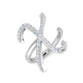 Statement Diamond X Initial Ring 0.50ct | Hallmarked Gold & Platinum