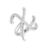 0.45 Carat Round Diamond Micro Pavé Letter X Initial Ring