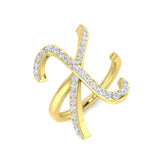 0.45 Carat Round Diamond Micro Pavé Letter X Initial Ring