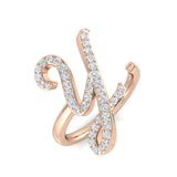 0.45 Carat Round Diamond Micro Pavé Letter Y Initial Ring