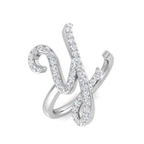 0.45 Carat Round Diamond Micro Pavé Letter Y Initial Ring