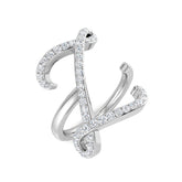 0.50 Carat Round Diamond Micro Pavé Letter Z Initial Ring