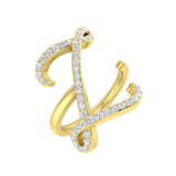 0.50 Carat Round Diamond Micro Pavé Letter Z Initial Ring