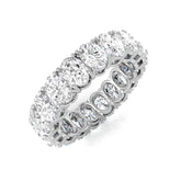 5.00ct Lab-Grown Oval Cut D/VVS Diamond Prong Set Full Eternity Ring.