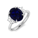 Diamond Hosyroob Blue Sapphire Ring | ct | Hallmarked Gold & Platinum