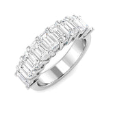3.0Ct Emerald Diamond Half Eternity Ring For Her Annivesary | Hallmarked Gold & Platinum
