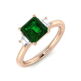 Green Emerald Solitaire Ring
