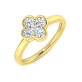 Clover Diamond Cluster Ring 0.5ct Flower Design UK Made