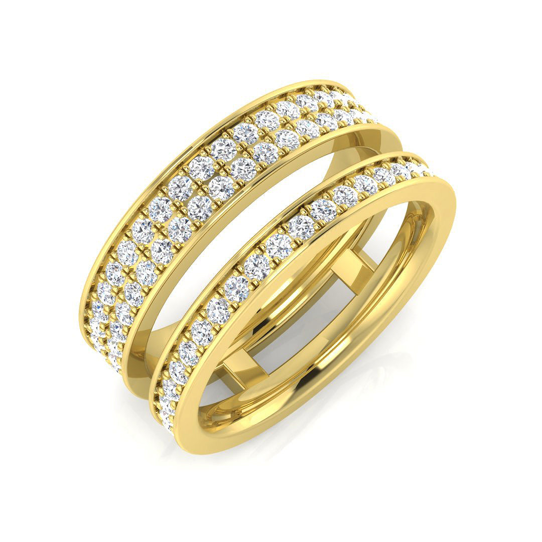 0.85ct Lab-Grown D/VVS Round Cut Diamond Half Eternity Ring.
