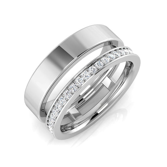 Elegant 0.25Ct Rose Gold Double Band Diamond Ring – Modern Statement Jewelry