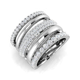 Luxury Rose Gold Multi-Band Diamond Statement Ring for Women | 1.75ct | Hallmarked Gold & Platinum