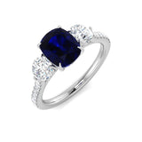 Diamond Cookham Blue Sapphire Ring | 2ct - 2.5ct