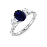 Diamond Wosverhampton Blue Sapphire Ring | 2ct - 2.25ct
