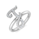 0.15ct Diamond Letter J Ring | Personalised Gold & Platinum Jewellery