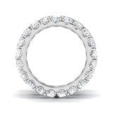 17.00 ct Lab-Grown Emerald and Round Cut D/VVS Diamond Prong Set Full Eternity Ring.