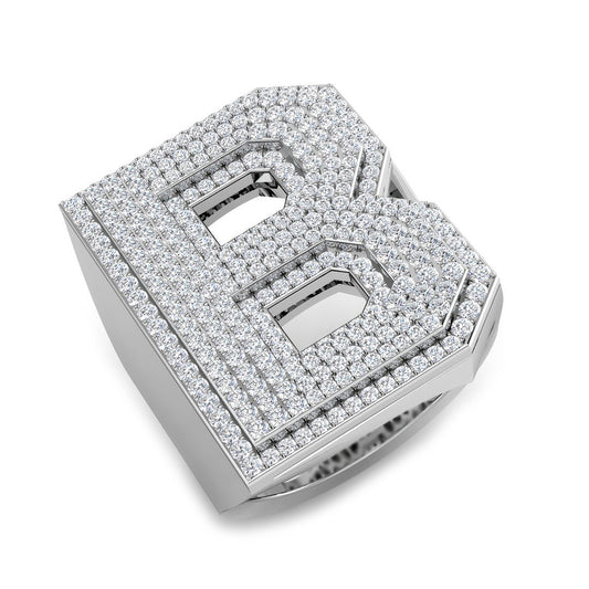 Diamond Initial B Ring | 1.5ct | Lab & Natural | Hallmarked Gold & Platinum