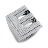 1,23 Karat runder Diamant-Blockbuchstabe E Cluster Pavé Statement Initialenring