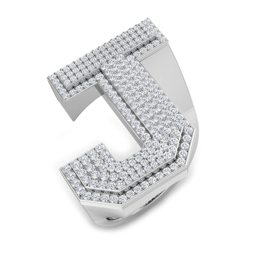 Premium Diamond J Initial Ring – 1ct | Lab & Natural | Hallmarked Gold & Platinum