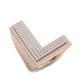 0,85 Karat runder Diamant-Blockbuchstabe L Cluster Pavé Statement Initialenring