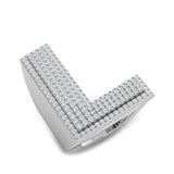 0,85 Karat runder Diamant-Blockbuchstabe L Cluster Pavé Statement Initialenring