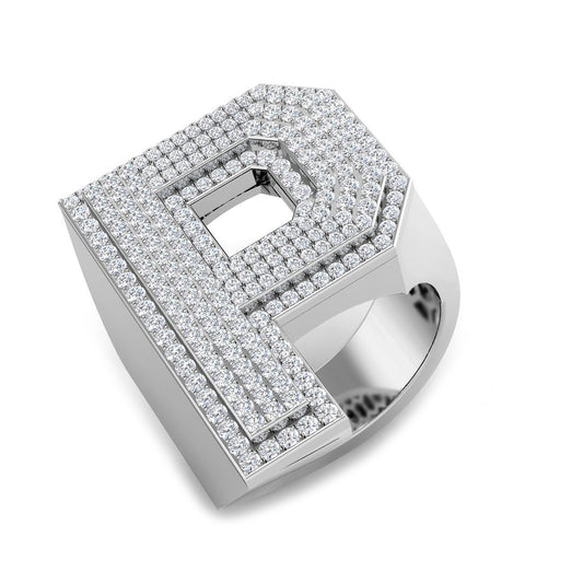 Luxury Diamond P Initial Ring – 1.75ct | Lab & Natural | Hallmarked Gold & Platinum