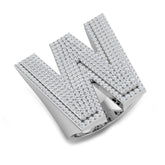 Bague initiale W sertie de diamants ronds de 1,47 carat, sertie de diamants en pavé.