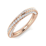 0.35-0.75ct Lab-Grown Round Cut D/VVS Diamond Half Eternity Ring