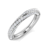 0.35-0.75ct Lab-Grown Round Cut D/VVS Diamond Half Eternity Ring