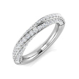 0.35-0.75ct Lab-Grown Round Cut D/VVS Diamond Half Eternity Ring