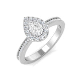 Natural Pear & Round Cut Diamond Halo Ring