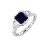 Diamond Cobwy Blue Sapphire Ring | 1.5ct | Hallmarked Gold & Platinum