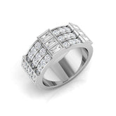 1.25Ct Round And Baguette Diamond Half Eternity Ring