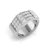 1.25Ct Round And Baguette Diamond Half Eternity Ring