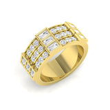 Half Eternity Gold Ring with Baguette and Round Diamonds